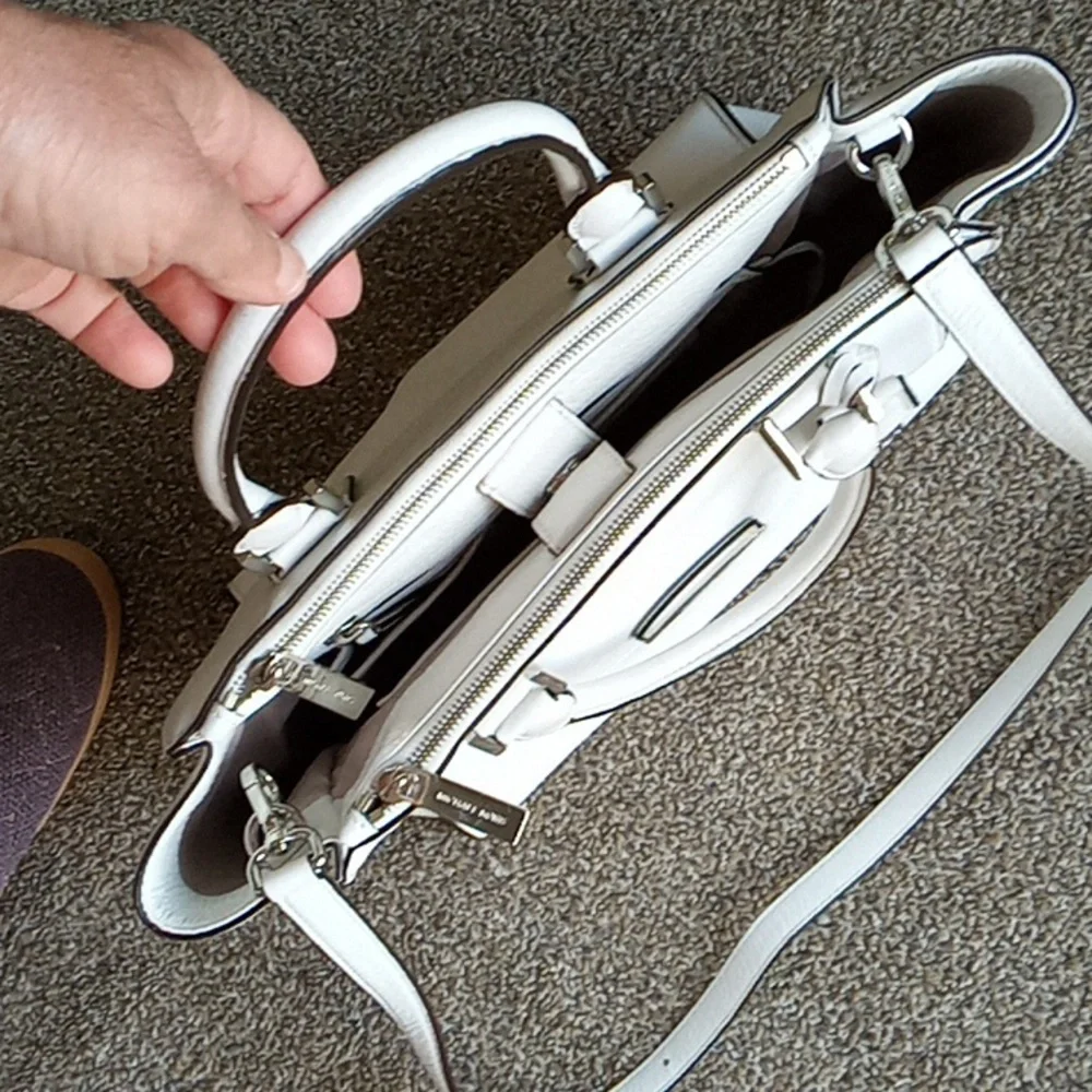 Michael Michael Kors White Leather Audrey Satchel